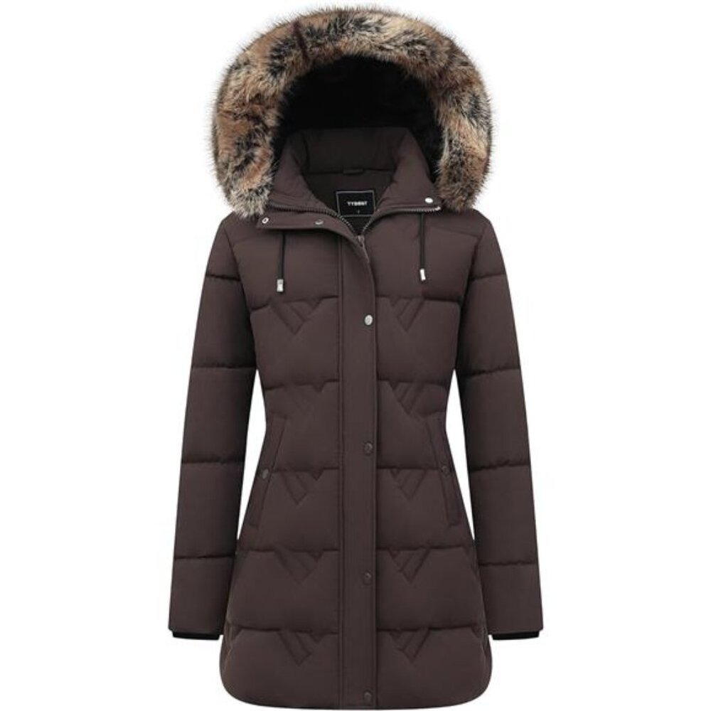 Women's Winter Coat Waterproof Long Insulated Parka with Detachable Hood